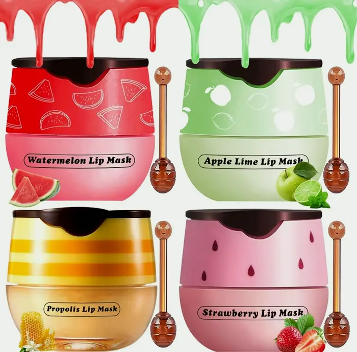 Natural Mouth Moisturizer Pot, 4 Pieces Mixed Flavors