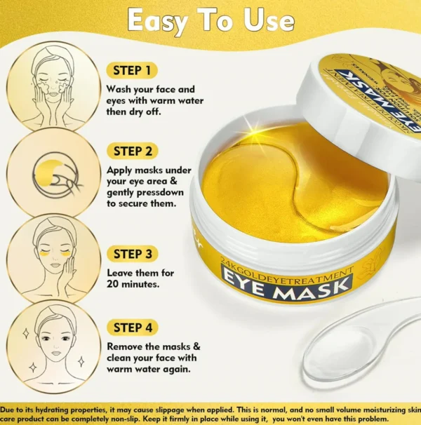 Moisturizing 24K Gold Under Eye Mask for Puffiness