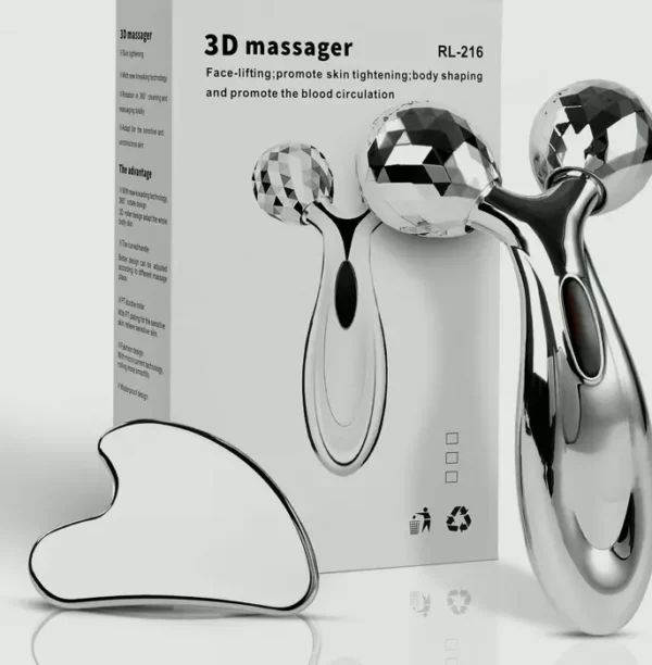 Steel Face Roller Set, Facial Tool for Skin Sculpting, Steel Tool