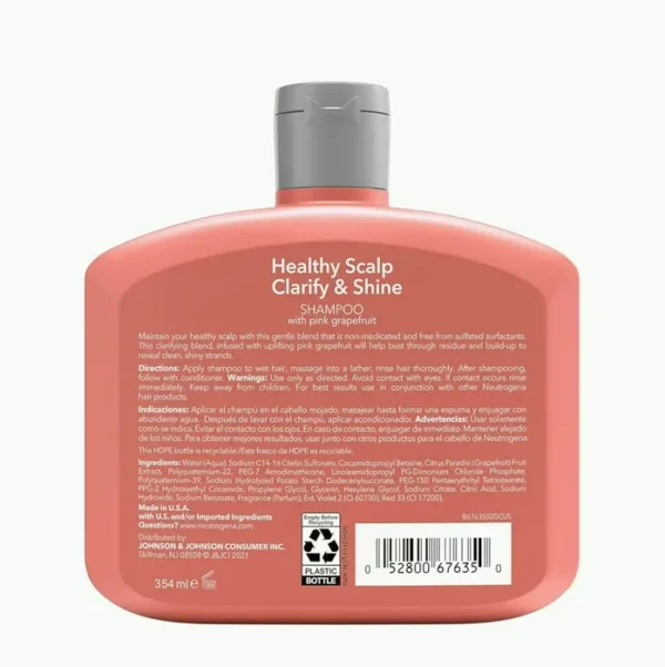 Clarify & Shine Exfoliating Shampoo for Oily Hair and Scalp - Grapefruit 12 oz