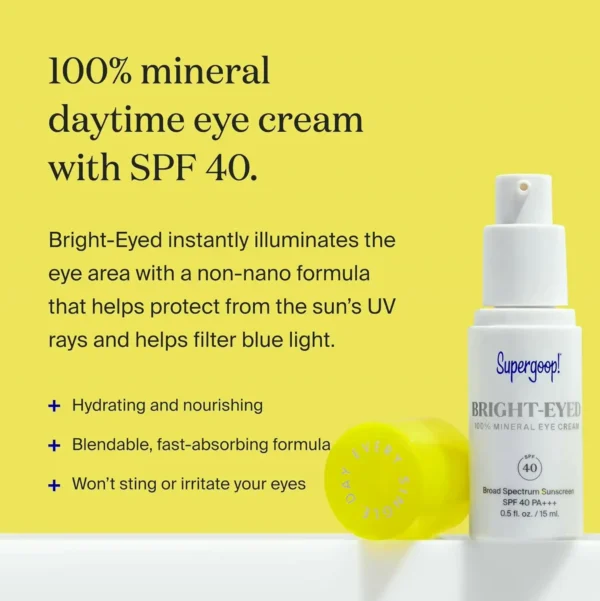 Super-bright Zinc Eye Moisturizer, 0.5 fl oz Sunblock 40