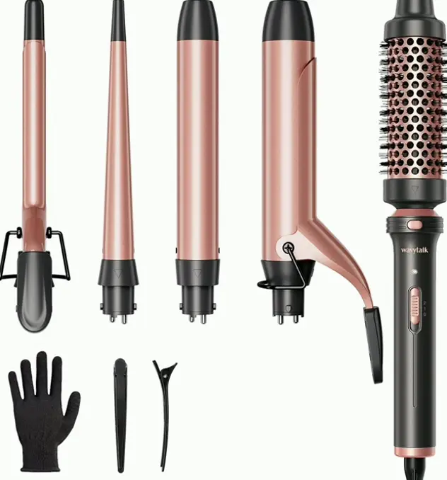 Wavytalk 5-in-1 Curling Wand Set with Switchable Wands