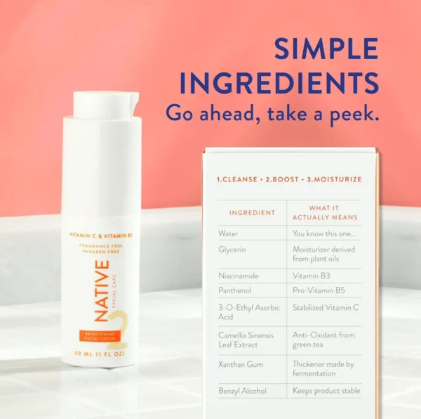Native Brightening Face Elixir with Vit C & B3