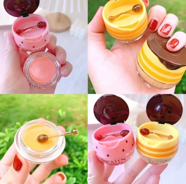 Bee Lip Balm Hydrating Set, Strawberry & Honey Flavors