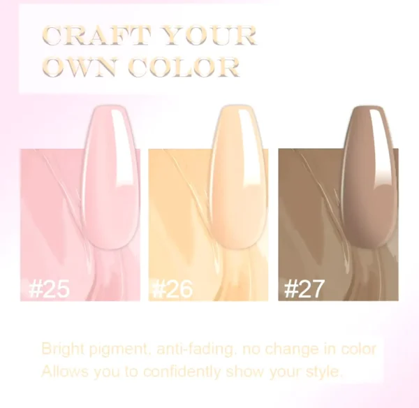 BingBrush 3 Pcs Gel Nail Set, 10ML Nude Gel Lacquer Natural Nail Polish Lasting Gloss
