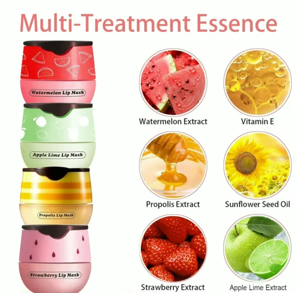 Natural Mouth Moisturizer Pot, 4 Pieces Mixed Flavors