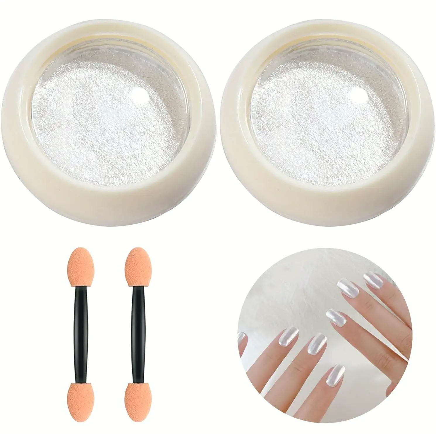 Two Pieces Pearl Crystal Nail Pigment