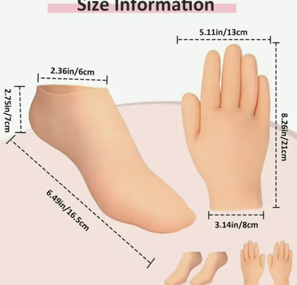 2 Pairs Silicone Moisturizing Socks & Gloves for Foot and Hand Care