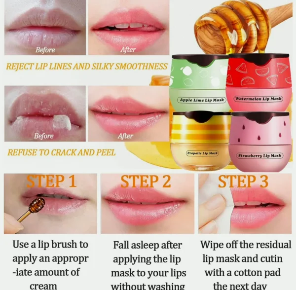 Natural Mouth Moisturizer Pot, 4 Pieces Mixed Flavors