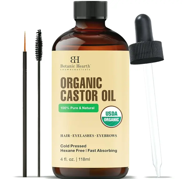 Botanic Hearth Pure Castor Oil with Brush , 4oz