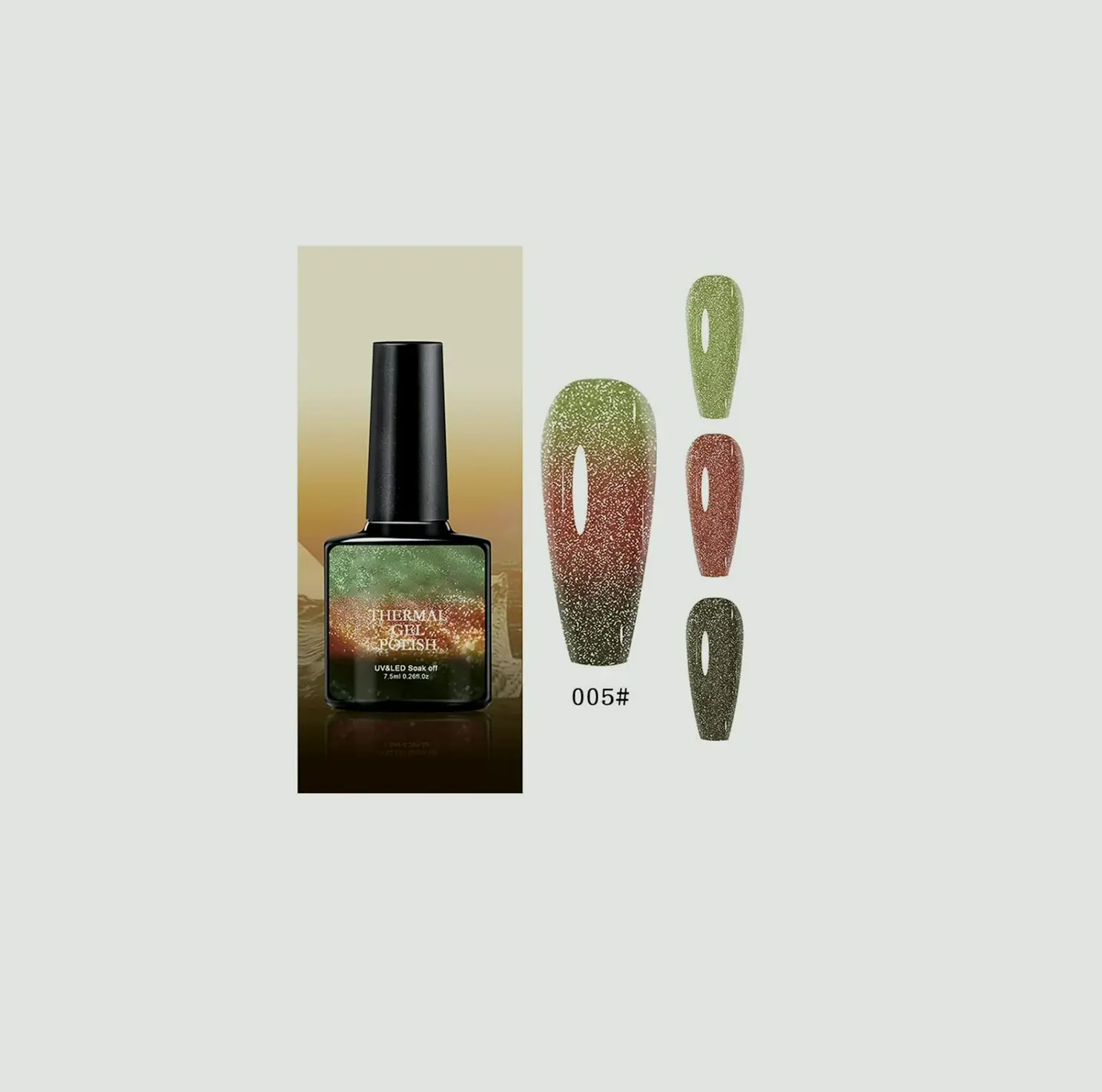 Eight Shades Sparkling Diamond Color Changing Gel Nail Polish