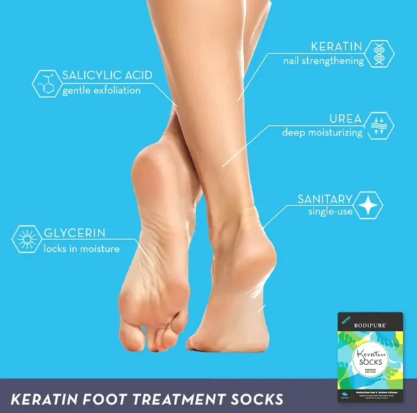 Premium Keratin Foot Mask for Dry Feet, Callus Softening