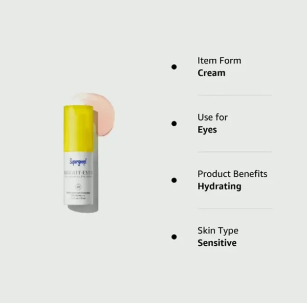 Super-bright Zinc Eye Moisturizer, 0.5 fl oz Sunblock 40