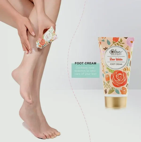4-Piece Rosewater Lotion Gift Set: Hand and Foot Cream, Bar Soap, Floral Candle - All Skin Care Needs