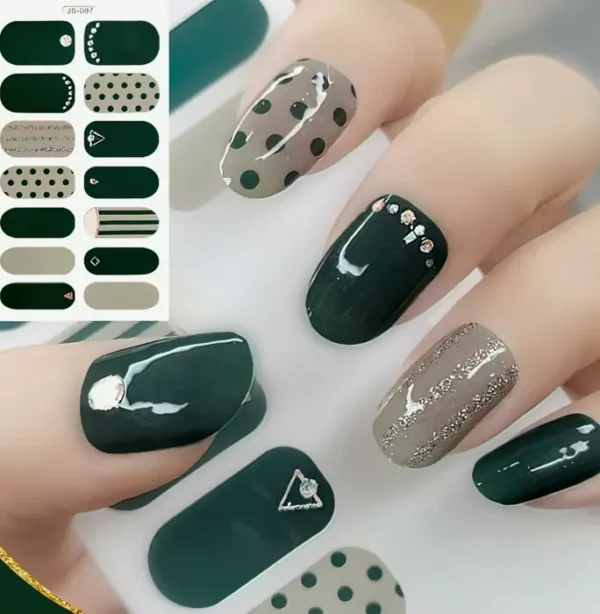 Trendy 3D Nail Stickers by Sun&Beam for Women & Girls