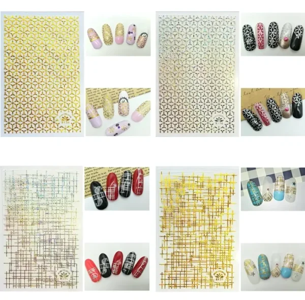 TOROKOM 3D Metallic Nail Decals for Girls