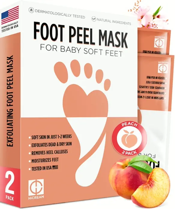 Footcare Peel Mask - 2 pairs, Peach Scent