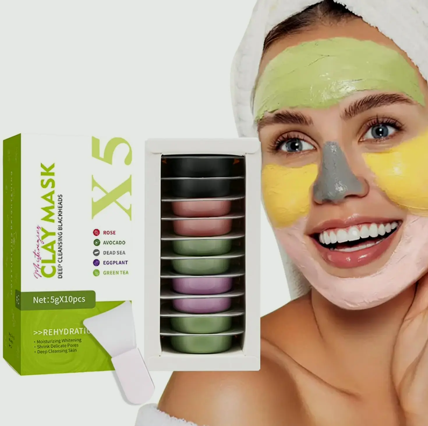 10 Container Mud Facial Set Kit