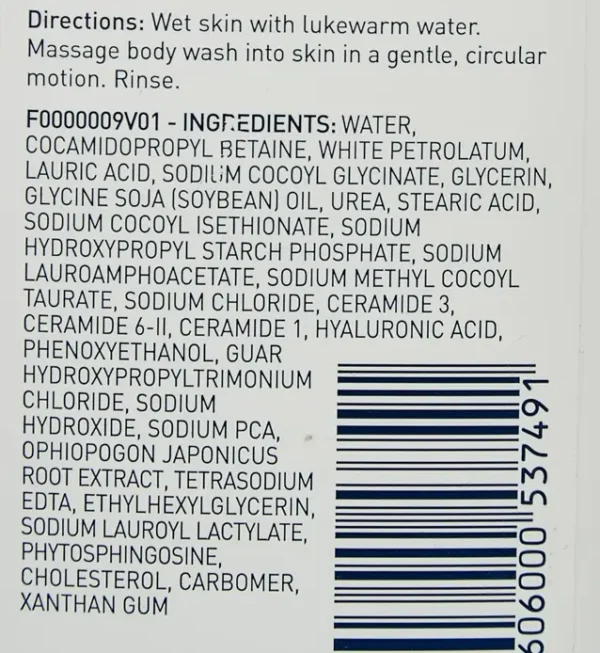 CeraVe Body Cleanser with Ceramides Fragrance Free 10 Oz
