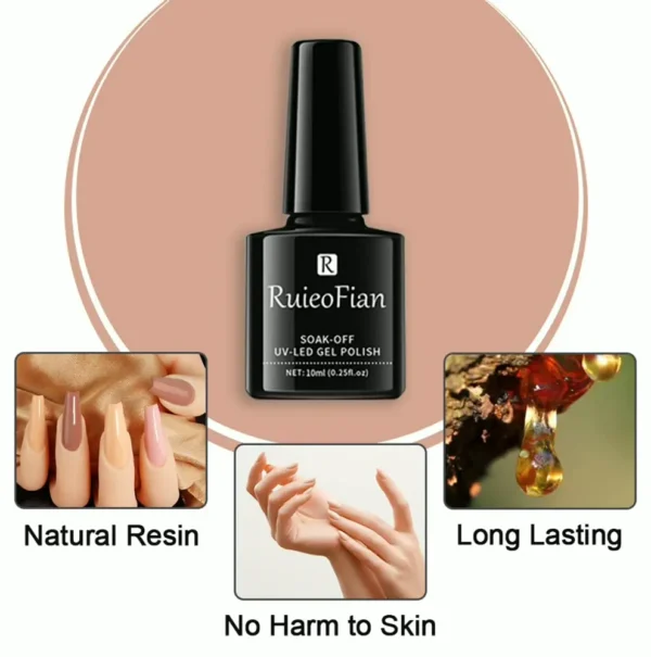 BingBrush 3 Pcs Gel Nail Set, 10ML Nude Gel Lacquer Natural Nail Polish Lasting Gloss
