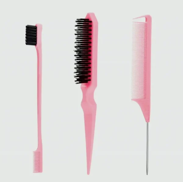 3-Piece Slick Back Hair Styling Set including Edge Brush