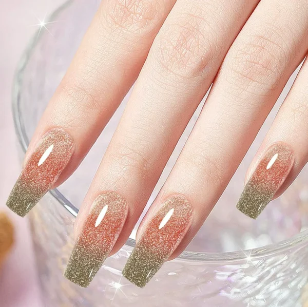 Eight Shades Sparkling Diamond Color Changing Gel Nail Polish