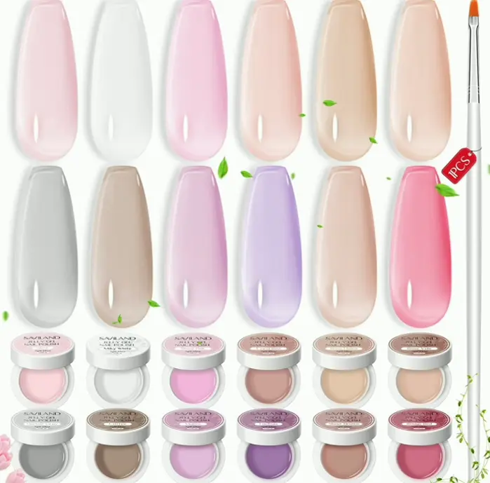 Saviland Translucent Gel Nail Polish Set - 12 Colors