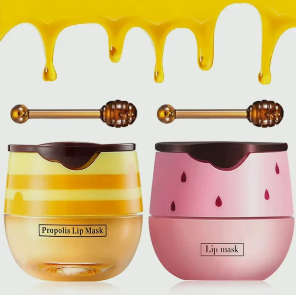Bee Lip Balm Hydrating Set, Strawberry & Honey Flavors