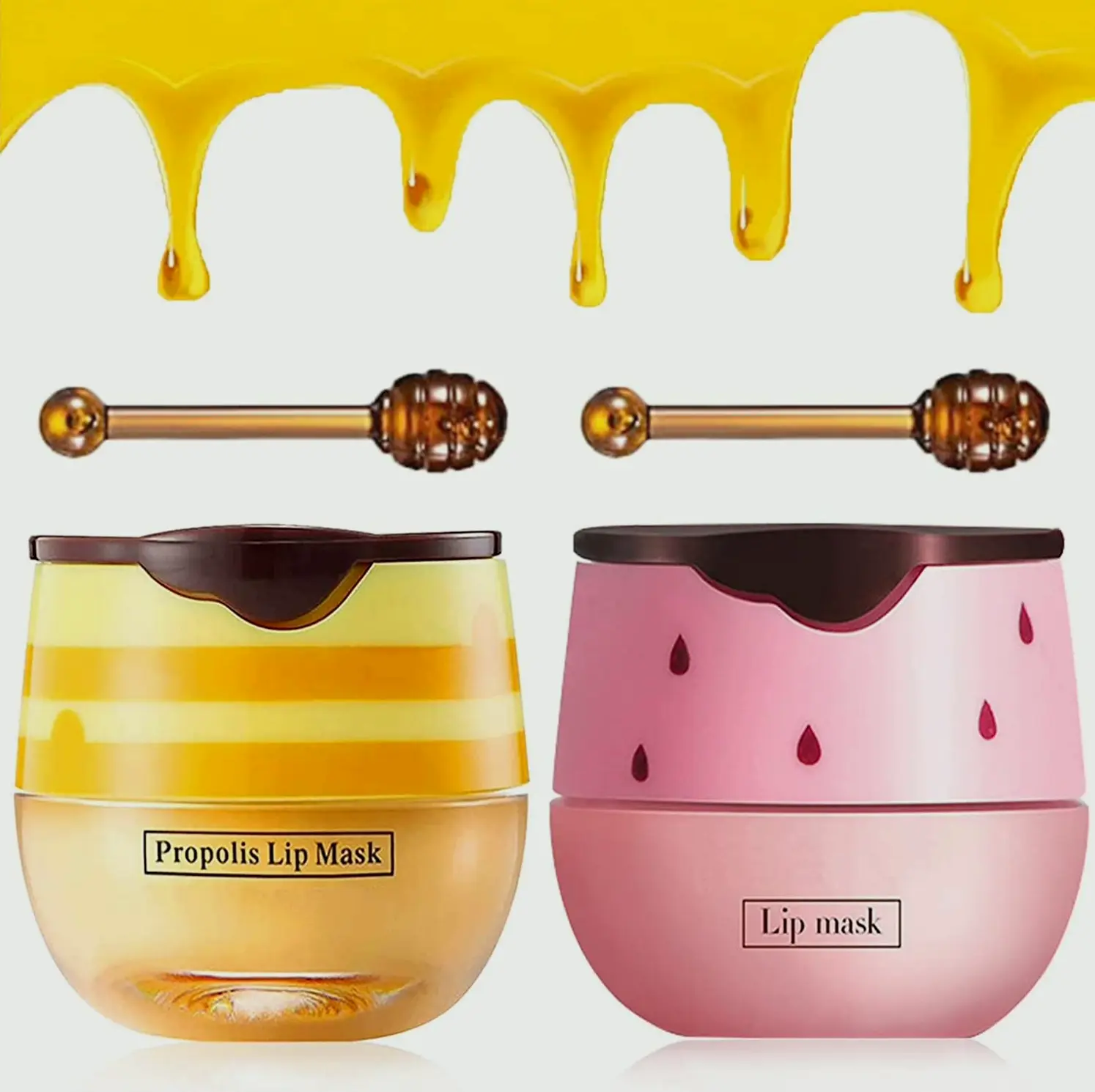 Bee Lip Balm Hydrating Set, Strawberry & Honey Flavors
